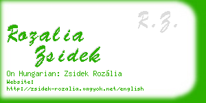 rozalia zsidek business card