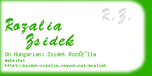 rozalia zsidek business card